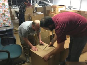 Anthesis workers help in warehouse